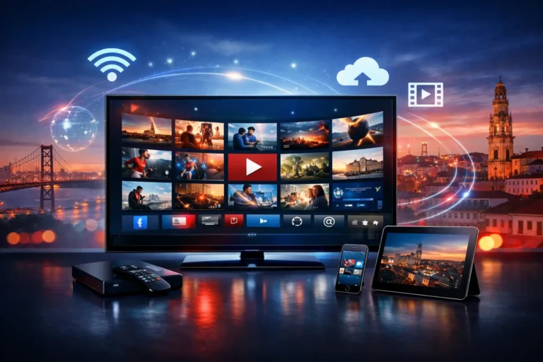 IPTV Portugal em 2026 com streaming IPTV de alta qualidade, canais IPTV Portugal e acesso em múltiplos dispositivos