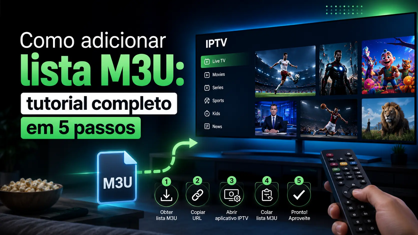 Tutorial sobre como adicionar lista M3U num leitor instalado numa Android TV