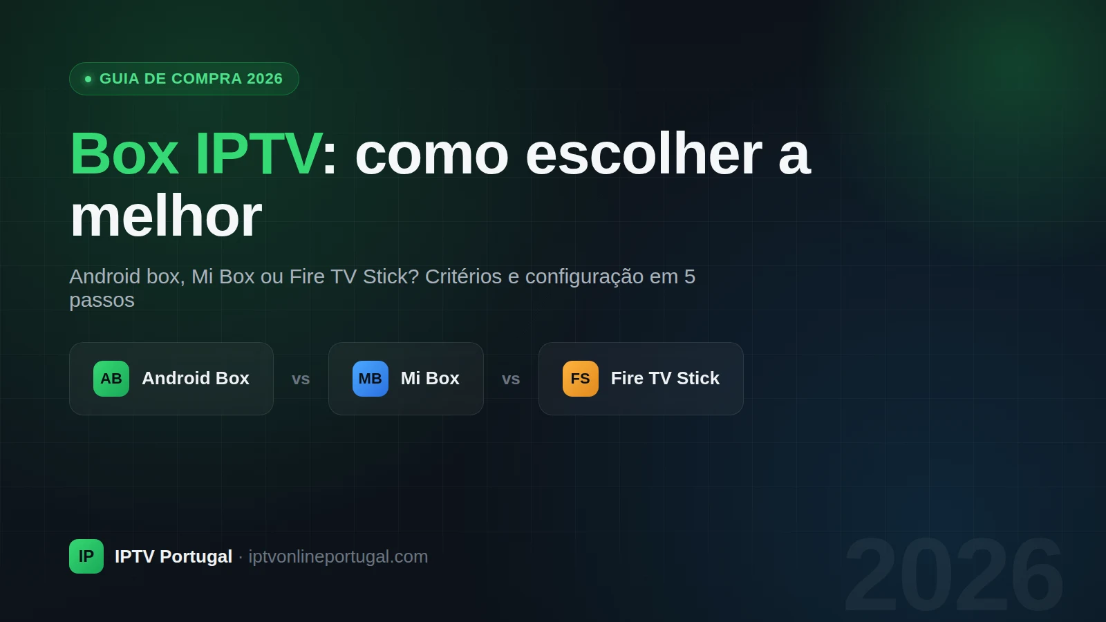 Box IPTV: como escolher entre Android box, Mi Box e Fire TV Stick em 2026