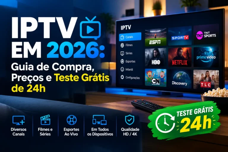 IPTV numa Smart TV na sala, com canais, filmes e séries numa só aplicação